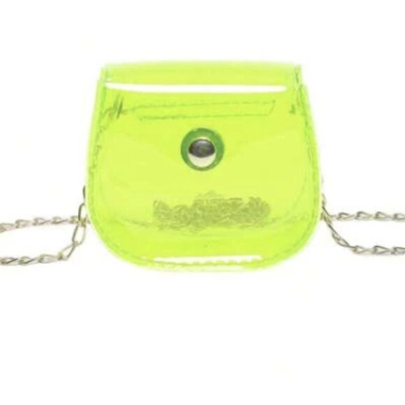 🍬Candy Yellow Colored PVC Mini Chain Crossbody Bag🍬 NWT - Picture 1 of 4